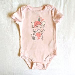 rococo unicorn graphic short sleeve bodysuit diaper shirt 24 months baby girl